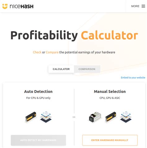 calculadora mineracao nicehash.